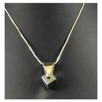 whistles short gold toned chain with added silver 3d pendant and match ...