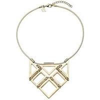 Whistles gold coloured cutout statement necklace