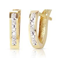 White Topaz Acute Huggie Earrings 1.2ctw in 9ct Gold