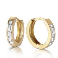 White Topaz Huggie Earrings 1.2ctw in 9ct Gold