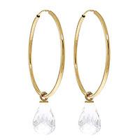 White Topaz Briolette Earrings 4.5ctw in 9ct Gold