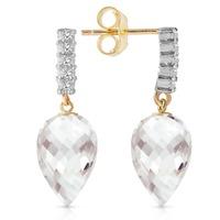 white topaz and diamond stem droplet earrings 45ctw in 9ct gold