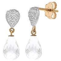 white topaz and diamond droplet earrings 45ctw in 9ct gold