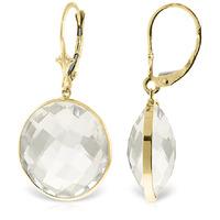 White Topaz Drop Earrings 36.0ctw in 9ct Gold