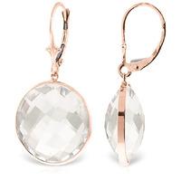 white topaz drop earrings 360ctw in 9ct rose gold