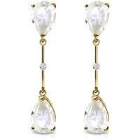 White Topaz and Diamond Drop Earrings 6.0ctw in 9ct Gold