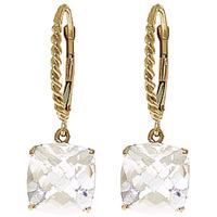 White Topaz Rococo Twist Drop Earrings 7.2ctw in 9ct Gold