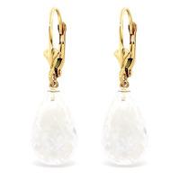 white topaz briolette drop earrings 140ctw in 9ct gold