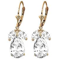 white topaz drop earrings 130ctw in 9ct gold