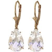 White Topaz Drop Earrings 10.0ctw in 9ct Gold