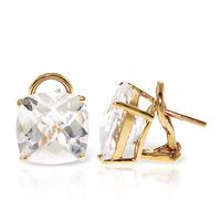 White Topaz Stud Earrings 7.2ctw in 9ct Gold