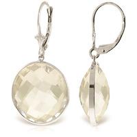 White Topaz Drop Earrings 36.0ctw in 9ct White Gold