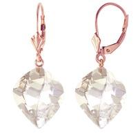 White Topaz Briolette Drop Earrings 25.6ctw in 9ct Rose Gold