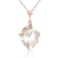 white topaz briolette pendant necklace 128ct in 9ct rose gold