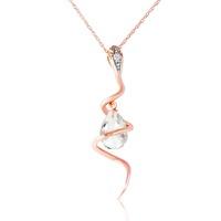 white topaz and diamond serpent pendant necklace 225ct in 9ct rose gol ...