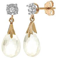 white topaz and diamond comet stud earrings 60ctw in 9ct gold