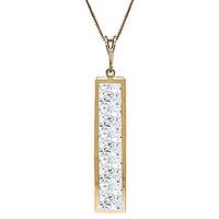 white topaz channel set pendant necklace 225ctw in 9ct gold