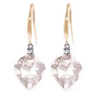 White Topaz and Diamond Drop Earrings 25.6ctw in 9ct Rose Gold