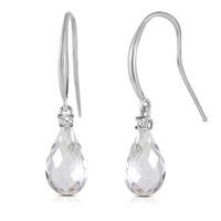White Topaz and Diamond Drop Earrings 4.5ctw in 9ct White Gold