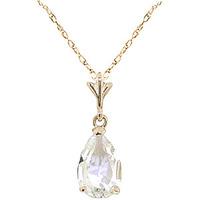 white topaz belle pendant necklace 15ct in 9ct gold