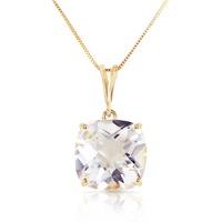 White Topaz Rococo Pendant Necklace 3.6ct in 9ct Gold