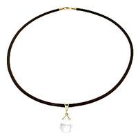 white topaz and diamond leather pendant necklace 65ct in 9ct gold