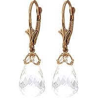 white topaz crown briolette drop earrings 140ctw in 9ct gold