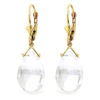 white topaz droplet briolette earrings 102ctw in 9ct gold