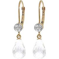 white topaz and diamond illusion drop earrings 45ctw in 9ct gold