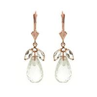 White Topaz Drop Earrings 14.4ctw in 9ct Rose Gold