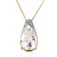 white topaz snowcap pendant necklace 50ct in 9ct gold