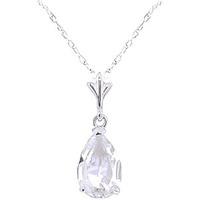 White Topaz Belle Pendant Necklace 1.5ct in 9ct White Gold