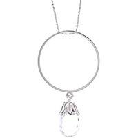 White Topaz Infinity Briolette Pendant Necklace 3.0ct in 9ct White Gold