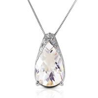 White Topaz Snowcap Pendant Necklace 5.0ct in 9ct White Gold