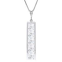 White Topaz Channel Set Pendant Necklace 2.25ctw in 9ct White Gold