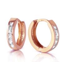 white topaz huggie earrings 12ctw in 9ct rose gold