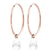 White Topaz Briolette Earrings 4.5ctw in 9ct Rose Gold