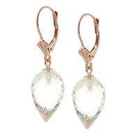 White Topaz Briolette Drop Earrings 24.5ctw in 9ct Rose Gold