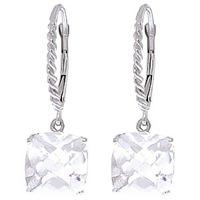 White Topaz Rococo Twist Drop Earrings 7.2ctw in 9ct White Gold