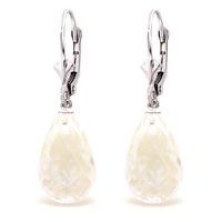 white topaz briolette drop earrings 140ctw in 9ct white gold