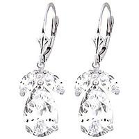 White Topaz Drop Earrings 13.0ctw in 9ct White Gold