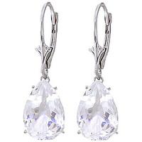 white topaz drop earrings 100ctw in 9ct white gold