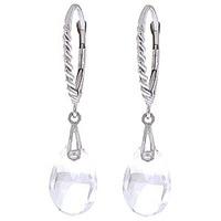 White Topaz Plait Stem Briolette Drop Earrings 6.0ctw in 9ct White Gold