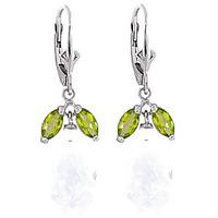 White Topaz and Peridot Snowdrop Earrings 15.0ctw in 9ct White Gold