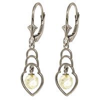 White Topaz Wireframe Drop Earrings 1.25ctw in 9ct White Gold