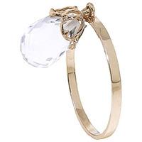 White Topaz Crown Briolette Ring 3.0ct in 9ct Gold