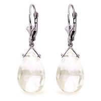 white topaz droplet briolette earrings 102ctw in 9ct white gold