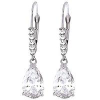 White Topaz and Diamond Belle Drop Earrings 3.0ctw in 9ct White Gold