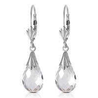 white topaz droplet briolette earrings 60ctw in 9ct white gold