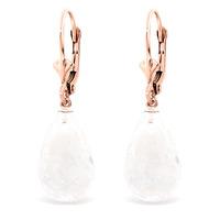 white topaz briolette drop earrings 140ctw in 9ct rose gold